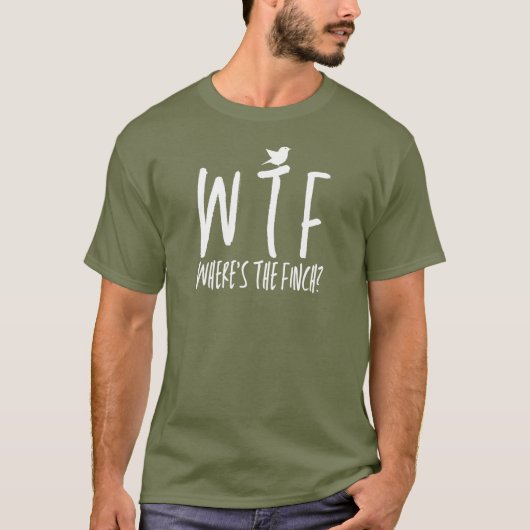 WTF Waar is de Finch Retirement Bird Nerd T-shirt (Voorkant)