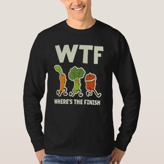 Wtf Waar is de finish Groenten lopen T-shirt (Voorkant)