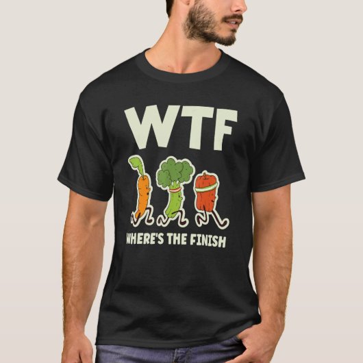 Wtf Waar is de finish Groenten lopen T-shirt (Voorkant)