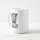 WTF: Waar is de fondue? Grappig kaasontwerp Koffiemok (Voorkant links)