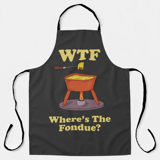 WTF Waar is de Fondue? T-shirt Schort (Voorkant)