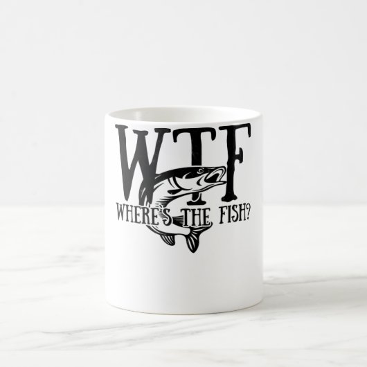 WTF Waar is de vis Gift Funny Vist Citaat vis Koffiemok (Center)
