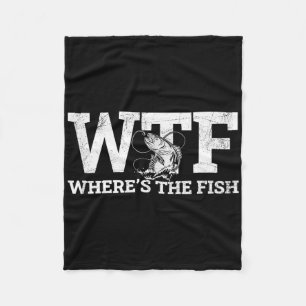 WTF - Waar is de vis grappig Gevist geschenk Fleece Deken