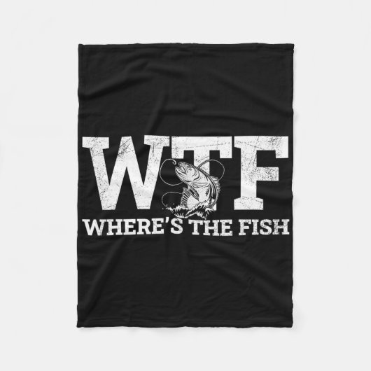 WTF - Waar is de vis grappig Gevist geschenk Fleece Deken (Voorkant)