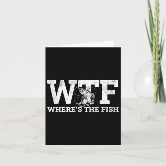 WTF - Waar is de vis grappig Gevist geschenk Kaart (Voorkant)