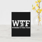WTF - Waar is de vis grappig Gevist geschenk Kaart (Gele Bloem)