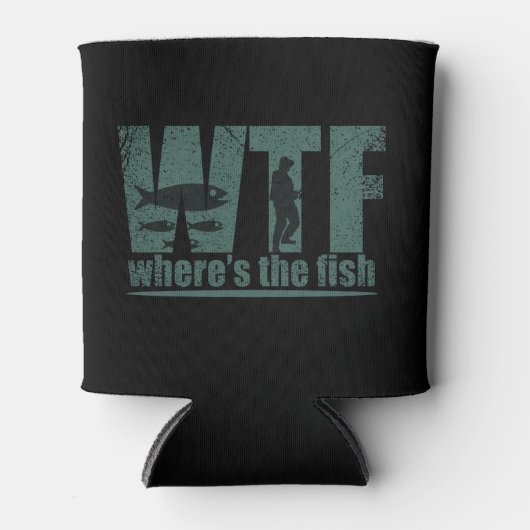 WTF waar is de vis grappig vissen Blikjeskoeler (Voorkant)