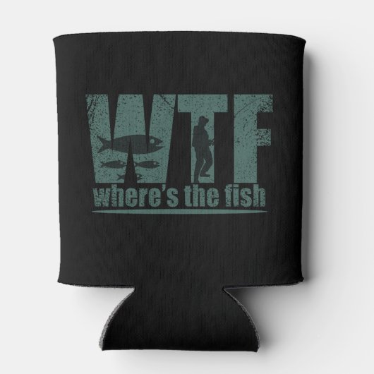 WTF waar is de vis grappig vissen Blikjeskoeler (Achterkant)