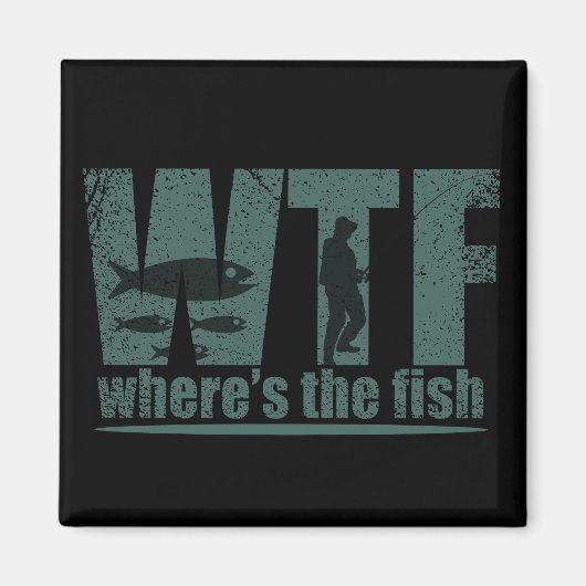 WTF waar is de vis grappig vissen Magneet (Voorkant)