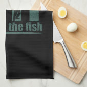 WTF waar is de vis grappig vissen Theedoek (Quarter Fold)