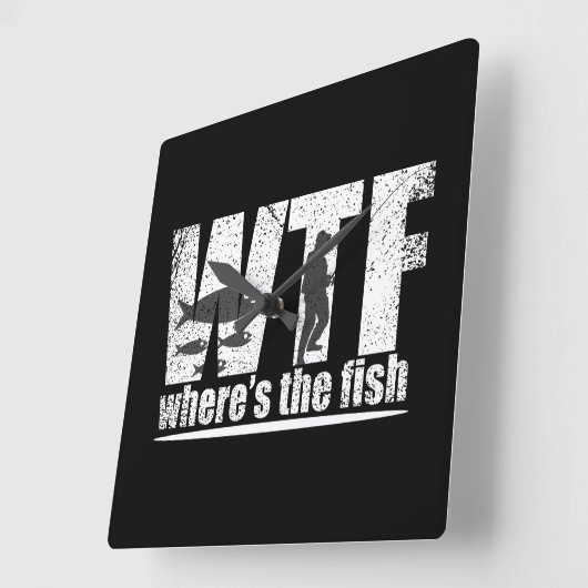 WTF waar is de vis grappig vissen Vierkante Klok (Hoek)