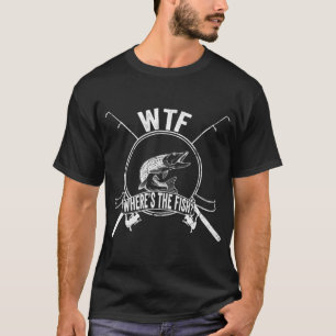 WTF Waar Is De Vis Grappige Vissen voor Visser Va T-shirt