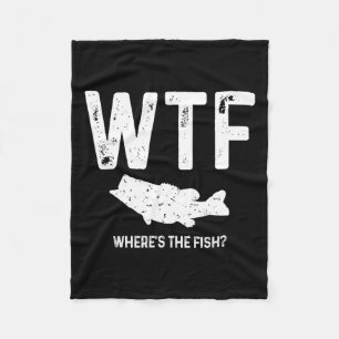 WTF Waar is de vis Largemouth B Funny Vissen Gi Fleece Deken
