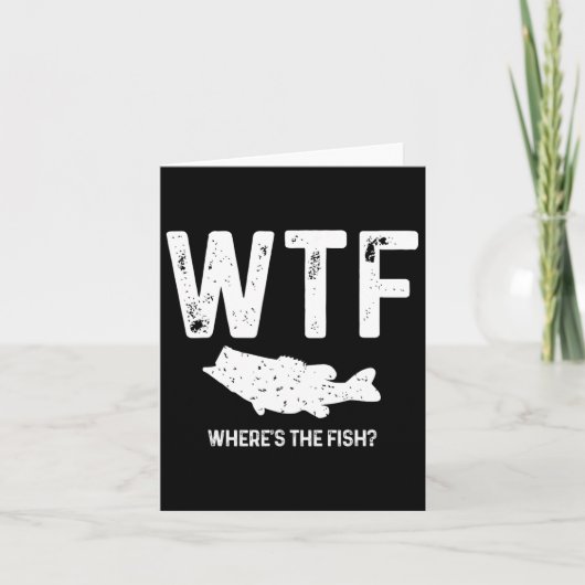 WTF Waar is de vis Largemouth B Funny Vissen Gi Kaart (Voorkant)
