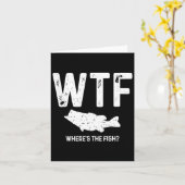 WTF Waar is de vis Largemouth B Funny Vissen Gi Kaart (Gele Bloem)