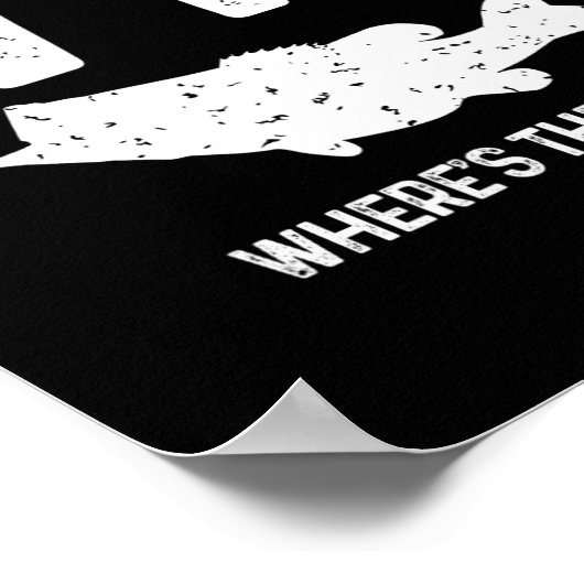 WTF Waar is de vis Largemouth B Funny Vissen Gi Poster (Hoek)