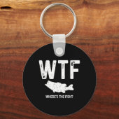 WTF Waar is de vis Largemouth B Funny Vissen Gi Sleutelhanger (Voorkant)