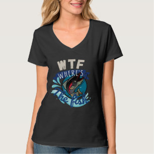 WTF Waar Is De Vis Retro Vissen T-shirt
