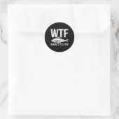 WTF Waar is de vis Ronde Sticker (Tas)