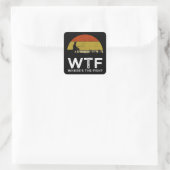 WTF - Waar is de vis? Vierkante Sticker (Tas)