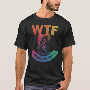 WTF Waar is de vis Vist vissers Mannen T-shirt