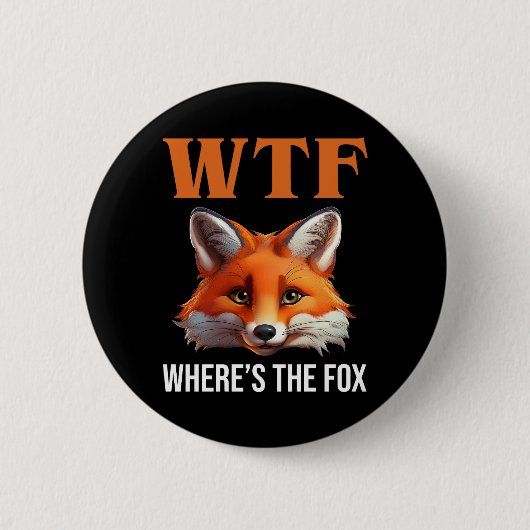 WTF - Waar is de vos Ronde Button 5,7 Cm (Voorkant)