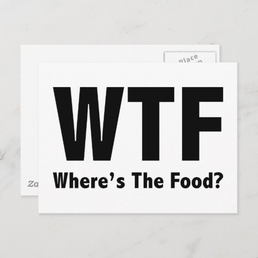WTF Waar is het eten? Briefkaart (Voorkant / Achterkant)