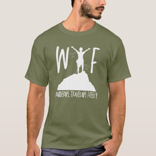 WTF Wandering Reizen Koele Pensioen Feestdagen T-shirt (Voorkant)