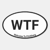 WTF Welkom in Fitchburg Ovale Sticker (Voorkant)