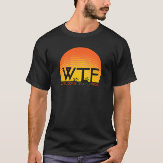 WTF Welkom in Florida Retro Sunset Palm T-shirt