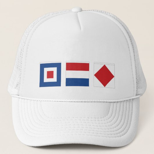 WTF Whiskey Tango Foxtrot Signaalvlaggen Trucker Pet (Voorkant)