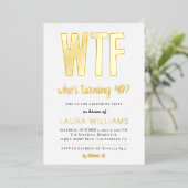 WTF Wie draait er 40? Birthday Uitnodiging (Staand Voorkant)