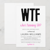 WTF Wie draait er 50? Birthday Uitnodiging (Voorkant / Achterkant)