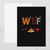 WTF Wijn Kalkoen Familie Geruite Shirt Grappige Th Kaart (Voorkant / Achterkant)