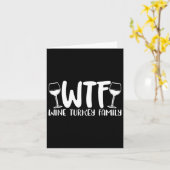 WTF Wijn Turkije Familie Thanksgiving Kerst Kaart (Gele Bloem)