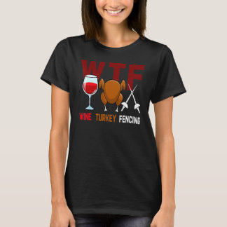 WTF Wijn Turkije Familie Wijn Thanksgiving Dag T-shirt