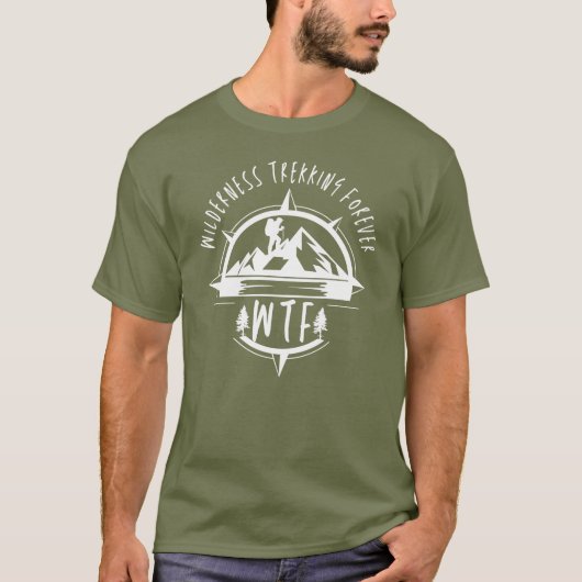 WTF Wilderness Trekking Cool Pensioen Buitenshuis T-shirt (Voorkant)
