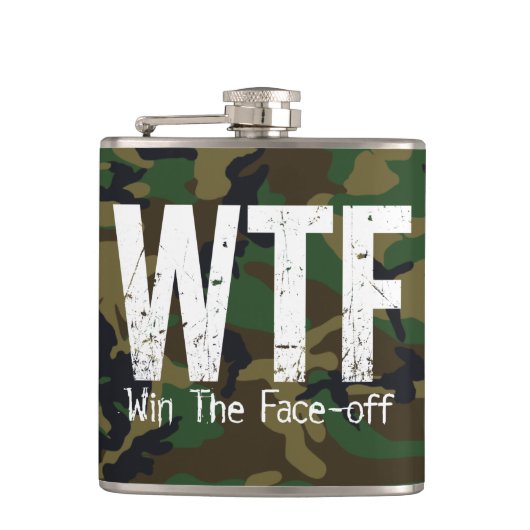WTF: Win het gezicht-off (Hockey) Heupfles (Voorkant)