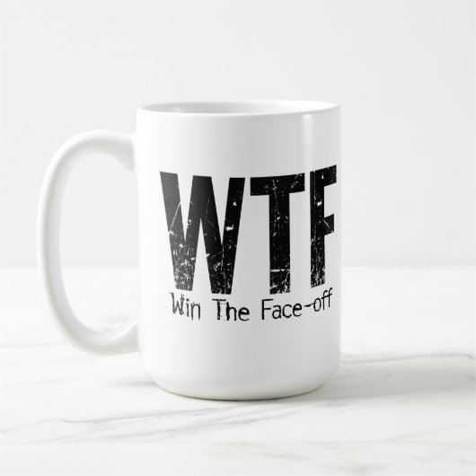 WTF: Win The Face-off (Hockey) Koffiemok (Links)