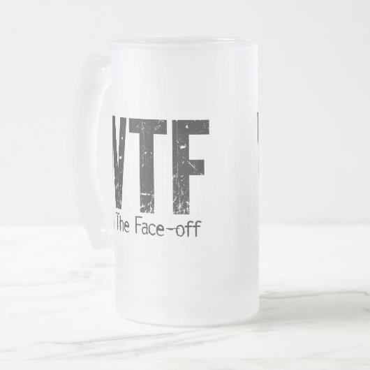 WTF: Win The Face-off (Hockey) Matglas Bierpul (Voorkant links)