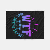 Wtf Wine Tasting Friends Drinking Funny Saying Quo Fleece Deken (Voorkant (Horizontaal))