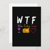 WTF Wine Turkey Family Funny Thanksgiving Day Gift Kaart (Voorkant / Achterkant)