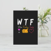 WTF Wine Turkey Family Funny Thanksgiving Day Gift Kaart (Staand voorkant)