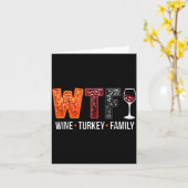 Wtf Wine Turkey Family Funny Thanksgiving  Kaart (Gele Bloem)