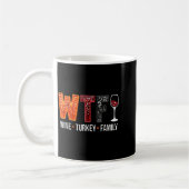 Wtf Wine Turkey Family Funny Thanksgiving Koffiemok (Links)