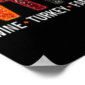 Wtf Wine Turkey Family Funny Thanksgiving  Poster (Hoek)