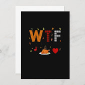 WTF Wine Turkey Family Pset Shirt Funny Thanksgiv Kaart (Voorkant / Achterkant)