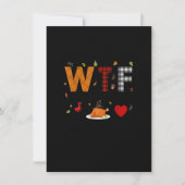 WTF Wine Turkey Family Pset Shirt Funny Thanksgiv Kaart (Voorkant)