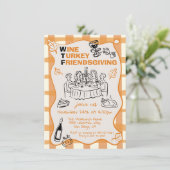 WTF Wine Turkey Friendsgiving Thanksgiving Kaart (Staand voorkant)