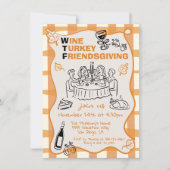 WTF Wine Turkey Friendsgiving Thanksgiving Kaart (Voorkant)